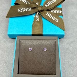 Birks Bee Chic Amethyst & Silver Stud Earrings (BNWT)